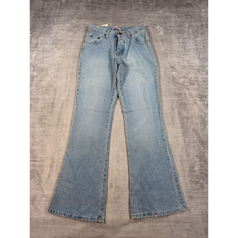 Emergency Exit Jeans Women 3/4 Average Blue Low Rise Flare Bootcut Vintage Y2K